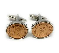 1981 45th Birthday/Anniversary Half pence coin cufflinks - Half pence cufflinks from 1981 for a 45th Birthday