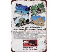 1981 Phone-Mate Answering Machine Metal Tin Sign 8X12 Inches