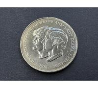 1981 Royal Wedding Commemorative Crown Coin, Prince of Wales and Lady Diana Spencer