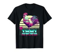1981 Year of the Rooster 80s Retro Vaporwave Chinese Zodiac T-Shirt
