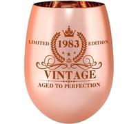 1983 43rd Birthday Wine Glass Gifts for Women Her Wife Mom Daughter Sister | Gift Box Packaging, 43 Year Old Birthday Gifts for Women, Bestie, Friends, Turning 43 Birthday Cup Gift Present Decorations