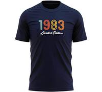1983 Limited Edition Birthday T Shirt Mens Vintage Style Forty Year Old 40th Birthday Tee Gift Idea for Him, L, Navy