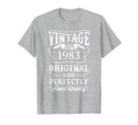 1983 Original Birth Year Vintage Made in 1983 T-Shirt, Men, Heather Grey, 4X-Large