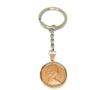 1984 41st Birthday Keyring penny Keyring Mum, Dad, Brother, Sister- 41st Birthday-1p Coin Keyring, Sixpence Coin, 41st Anniversary R/Gld