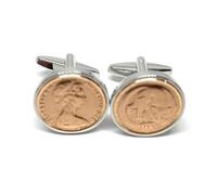 1984 42nd Birthday/Anniversary Australian One Cent cufflinks - Australian One Cent cufflinks from 1984 for a 42nd