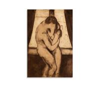 1984 Expressionism The Kiss Edvard Munch Romantic Embrace Artwork for Wall Decor Prints Canvas Wall Art Picture Prints Hanging Photo Gift Idea Decor Homes Artworks Unframe 12x18inch(30x45cm)