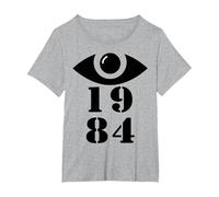 1984 Orwellian Big Brother is Watching You T-Shirt T-Shirt, Women's Plus, Heather Grey, 4X