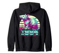 1984 Year of the Rat Birthday 80s Retro Chinese Zodiac Sign Zip Hoodie