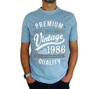 1986 Premium Vintage Year - Aged to Perfection - 40th Birthday Gift | Present Mens T-Shirt Sky Blue L