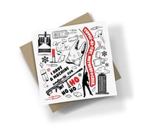 1988 Thriller Movie Christmas Square Card - Nakatomi Plaza Retro Action Film Festive Xmas Present (Blank Message)