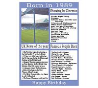 1989 birthday card, born in 1989 birthday card, read all about the year they were born, who was born in the same year and more.