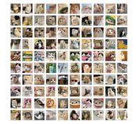 198Pcs Funny Creative Cat Stickers, Cute Meme Cat Sticker Pack, Waterproof Decorative Stickers for Phone Case, Journals, Notebooks, DIY Crafts