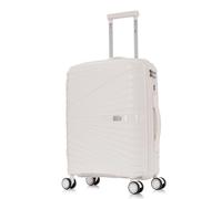 1990s Cabin Suitcase 55x39x21.5cm (46L) Polypropylene - Embedded Padlock - 20 Inches, White/Dark Grey Heather, 55cm, Suitcases & Trolleys