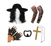 1990's Wrestler Accessory Set - 6Pcs I Love Fancy Dress Multi One Size