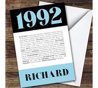 1992 Formal Any Age Any Year You were Born Facts Personalised Birthday Card | Any Age Any Year Personalised Birthday Card | Milestone Birthday Card | Facts from The Year You were Born