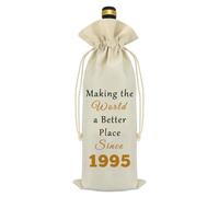 1995 30th Birthday Gift for Women Men Wine Bag 30 Year Old Party Reusable Decorations Wine Bottle Bag Happy 30th Birthday Gift Idea for Mom Dad Husband Wife Daughter Sister Aunt Friends BFF Coworkers