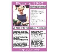 1995 birthday card, born in 1995 birthday card, read all about the year they were born, who was born in the same year and more.