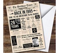 1995 Newspaper Any Age Any Year You were Born Facts Personalised Birthday Card | Any Age Any Year Personalised Birthday Card | Milestone Birthday Card | Facts from The Year You were Born