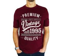 1995 Premium Vintage Year - Aged to Perfection - 30th Birthday Gift | Present Mens T-Shirt Burgundy M