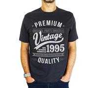1995 Premium Vintage Year - Aged to Perfection - 30th Birthday Gift | Present Mens T-Shirt Charcoal Grey 2XL