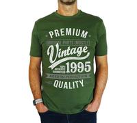 1995 Premium Vintage Year - Aged to Perfection - 30th Birthday Gift | Present Mens T-Shirt Earthy Green L