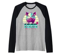 1995 Year of The Pig Birthday 80s Retro Chinese Zodiac Sign Raglan Baseball Tee