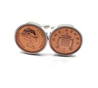 1996 30th Birthday/Anniversary One Pence Cufflinks - Lucky Penny cufflinks from 1996 for a 30th