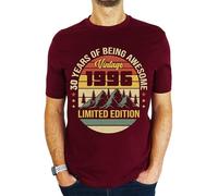 1996 Vintage Mountain - Limited Edition - 30th Birthday Gift | Present Mens T-Shirt Burgundy L