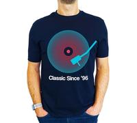 1996 Vinyl Record Neon - Classic Since - 30th Birthday Gift | Present Mens T-Shirt Navy XL