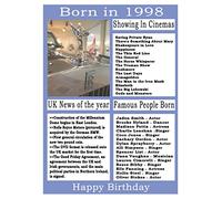 1998 birthday card, born in 1998 birthday card, read all about the year they were born, who was born in the same year and more.