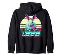 1999 Year of the Rabbit Birthday 80s Retro Chinese Zodiac Zip Hoodie