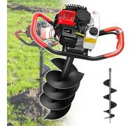 199cc 4 Stroke Gas Powered Earth Auger, 3800W Heavy Duty Post Hole Digger Kit, Portable Earth Drill for Tree Planting, Fence, Greenhouse