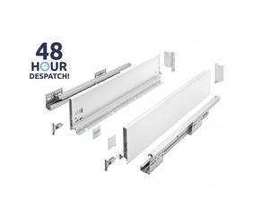 (199mm - Extra Large, 35cm) UltraSlim AXIS PRO Soft Close White Kitchen Drawer Box Sides Drawer Runners