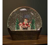 Samuel Alexander 19Cm Battery Operated Light Up Christmas Water Dome With Santa & Snowman Scene