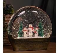 19cm Battery Operated Light up Christmas Water Dome with Snowmen & Trees Scene Samuel Alexander Brown One Size