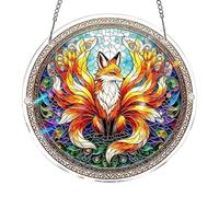 19cm Fox Suncatcher Puzzle Acrylic Window Decor, DIY Craft Kit With Rainbow Light Effect, Wildlife Animal Home Garden Porch Balcony Decoration Suncatcher, Gift For Nature Lovers Mum Adults