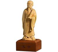 19Cm Mencius Wood Carving Chinese Historical Figures Hand Carved Wooden Collectibles Solid Wood Small Ornament Man Gift
