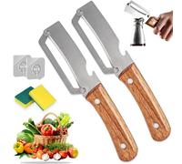 19cm Multi-Functional Vegetable Peeler for Kitchen, Multi Functional Vegetable Peelers with Bottle Opener, Premium Stainless Steel Peeling Tool, Easy Peeling, for Peeling Fruits Vegetables (2PCS)