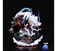 19cm Nika Luffy Statue Figure One Piece Gear 5 Sun God Monkey D. Luffy Battle Scene Model Doll Figure Ghost Island Straw Hat Luffy Action Collection Goods Decoration Gift Figurine (B)