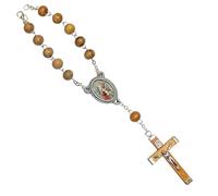 19cm Single Decade Rosary Suitable for Car Rear View Mirror or Bag - Olive Wood Bead