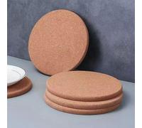 19cm Thick Cork Placemats Set, for Hot Pans Table, Grourarty Round Table Mats and Cork Coasters for Hot Dishes, Cooking, Milk, Coffee, Plant 8Pcs