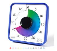 19CM Visual Timer, 1 Hour Countdown Timer, Kitchen Timer, Loud Alarm Sound 60 Minutes, for Classroom Teaching Homework Games Cooking Office Meeting, Colorful and Navy Blue