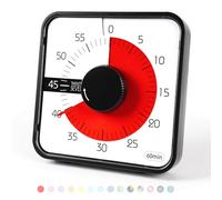 19CM Visual Timer, 1 Hour Countdown Timer, Kitchen Timer, Loud Alarm Sound 60 Minutes, for Classroom Teaching Homework Games Cooking Office Meeting, Black