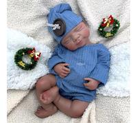 19inch/47cm Lifelike Closed Eyes Reborn Baby Doll - Full Body Platinum Silicone, Realistic Sleeping Black Girl/Boy Newborn, for Elderly & Kids (Girl)