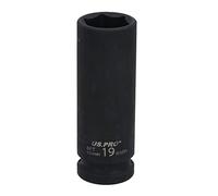 19mm 1/2" Drive Double Deep Metric Impacted Impact Socket Single Hex 6 Sided