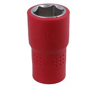 19mm 1/2in Drive VDE Insulated Shallow Metric Socket 6 Sided Single Hex 1000 V