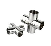 19mm - 102mm OD Sanitary Welding Cross 4-Ways Pipe Connector SS304 Stainless Steel Fitting Spliter Homebrew Beer Wine(159MM,314)