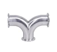 19mm-108mm Pipe OD x 1.5" 2" 2.5" 3" 4" Tri Clamp Y-Shaped Elbow 3 Ways 304 Stainless Steel Fitting(32mm OD K50.5mm)