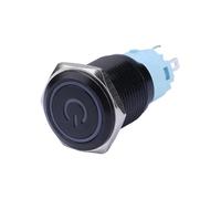 19mm 12v LED black shell metal push button switch dashboard custom Power symbol momentary latching on off car racing switch IDGTTLDF(Harness,19MM_3V)