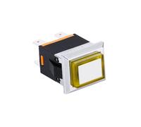 19mm 15A 2NO Rectangle Aluminum actuator Chrome Top LED Illuminated Momentary Self-locking Push Button Switch IDGTTLDF(ON-OFF Latching,12V Blue LED)